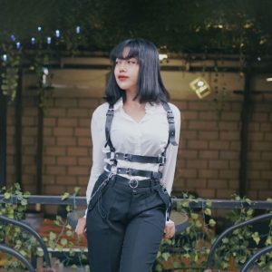 [hf002] body belt harness fashion double line with chain